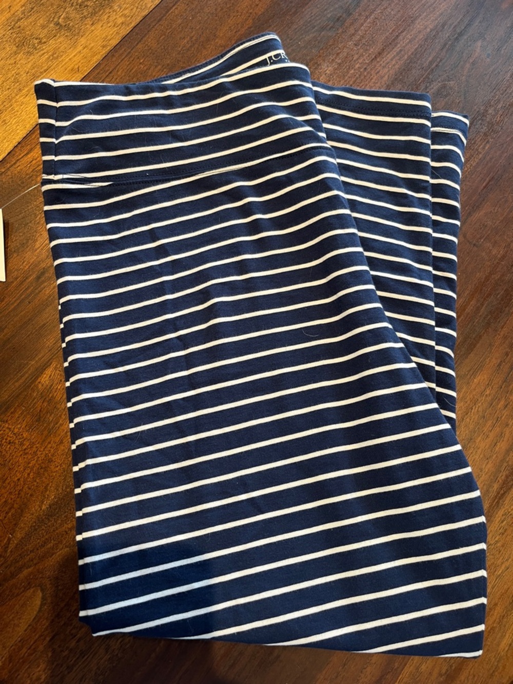 J. Crew Navy and White Cropped Leggings